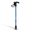 Wandelstok met derby handvat en speciale flexy dop met flexibele onderkant kleur blauw