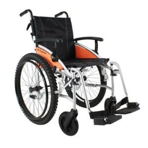 Rolstoel G-Explorer met luchtbanden voor ruw terrein kleur zilver