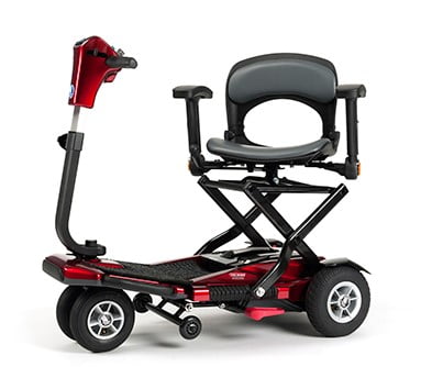 Sedna scootmobiel in de kleur Rood heel makkelijk opvouwbaar