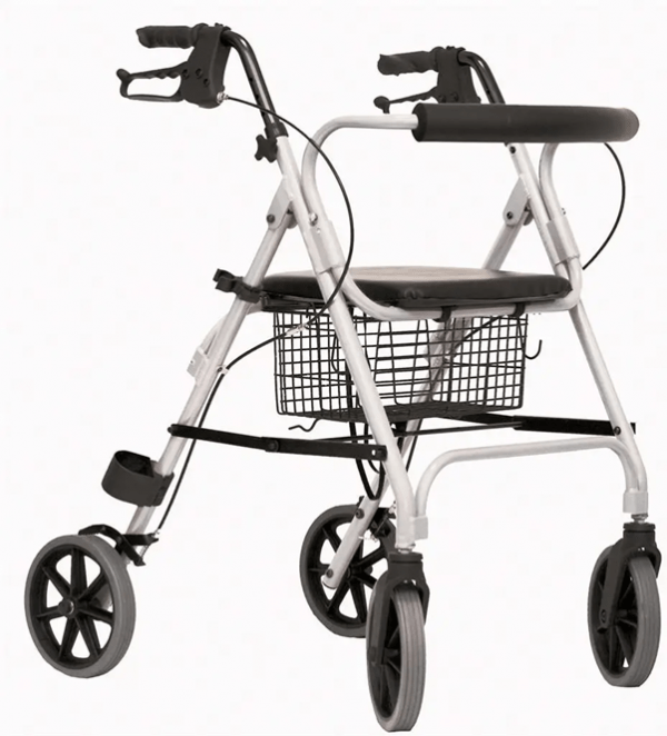 Rollator Move compleet met rugsteun, mand in kleur grijs