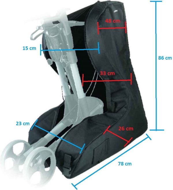 Afmetingen rollator hoes van Thuiszorgwinkel.nl