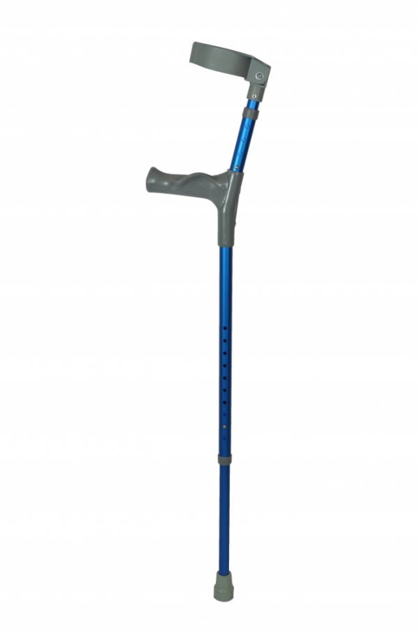 Opvouwbare elleboogkrukken blauw met gesloten manchet