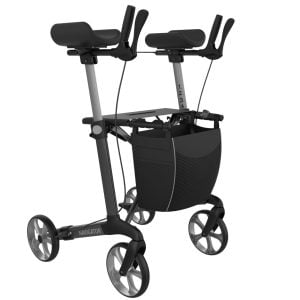 Rollator Rehasense Navigator met armschalen in de kleur antraciet