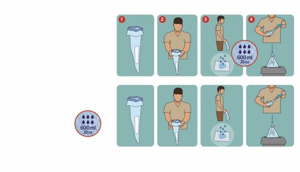 Opvangzak voor urine voorbeeld