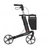 Rehasense rollator XL gemaakt van carbon en weegt slechts 6 kg en kan tot 200 kg gebruikersgewicht aan.