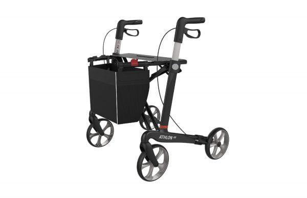 Rehasense rollator XL gemaakt van carbon en weegt slechts 6 kg en kan tot 200 kg gebruikersgewicht aan.