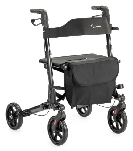 City-antraciet-voorzijde_multimotion_thuiszorgwinkel.nl Multimotion rollator City dubbel inklapbaar, foto antraciet