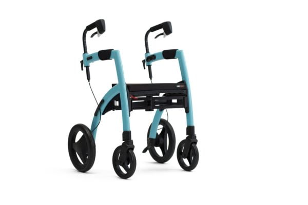 Rolstoel en rollator in een in de kleur blauw uitvoering rollator
