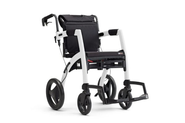 Rolstoel en rollator in een in de kleur wit uitvoering rolstoel