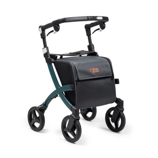 rollator_rollz_flex_kleur_groen_thuiszorgwinkel.nl Rollator Rollz Flex 2 met zachte wielen en een extra grote boodschappentas groen