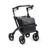 Rollator Rollz Flex 2 met zachte wielen en een extra grote boodschappentas in kleur matzwart