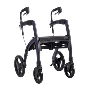 Rolstoel en rollator in een in de kleur donker paars uitvoering rollator