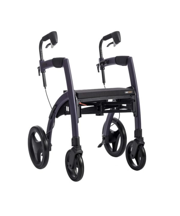 Rolstoel en rollator in een in de kleur donker paars uitvoering rollator