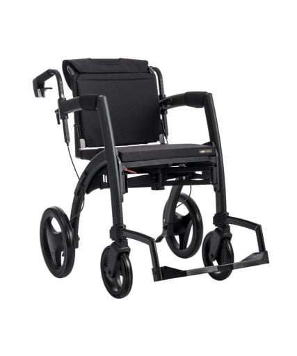 Rollator Rollz Motion², Matt Black Rolstoel en rollator in een in de kleur zwart uitvoering rolstoel