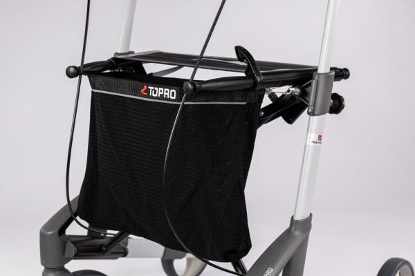 Topro Troja Original rollator in kleur zilver met nettas