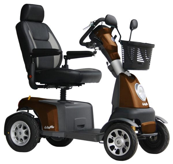 Scootmobiel Galaxy Plus 4 in de kleur macademia brown