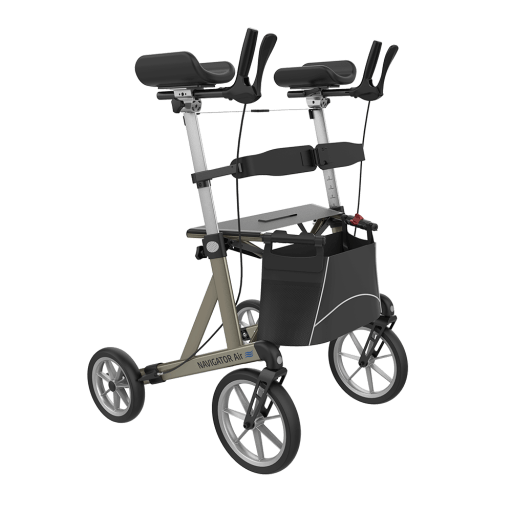 NAVIGATOR-AIR_L_01_NACHL600_CH_FRONT-RIGHT Rollator navigator Air met extra brede zitting en zachte banden.