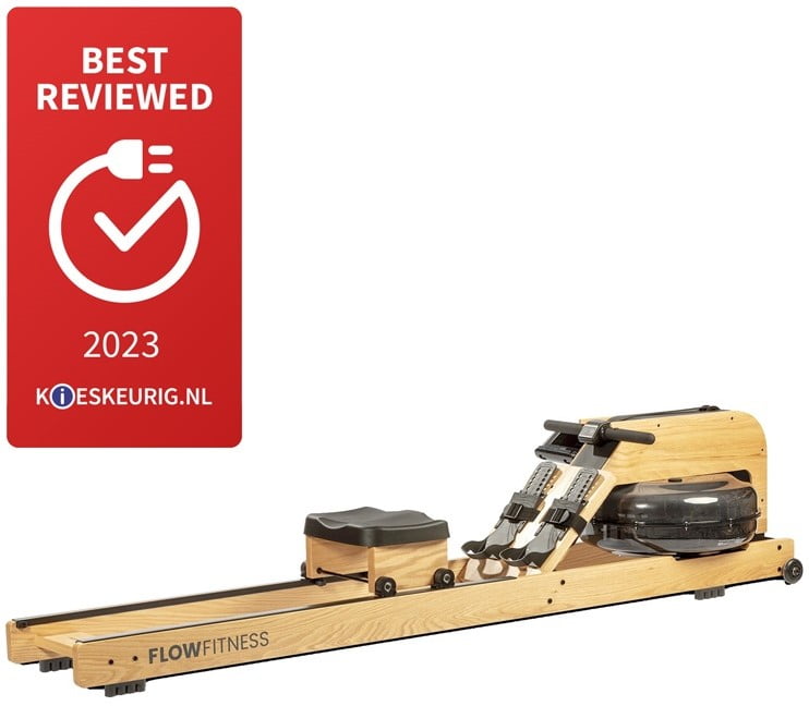 Flow Fitness roeitrainer Perform W9i Oak die als beste getest is door kieskeurig.nl