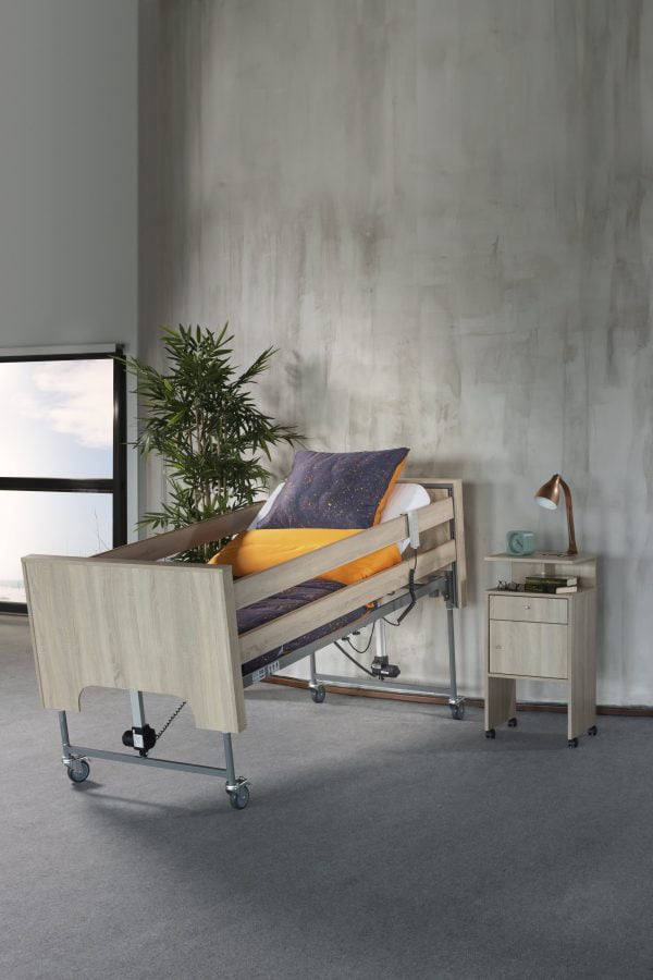 hoog-laagbed Ecofit S de Luxe van het merk Tecfor in de kleur wild eiken trendelenburg stand