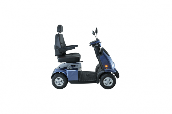 Breezy C4 Plus scootmobiel in de kleur blauw bezien van recht zijde