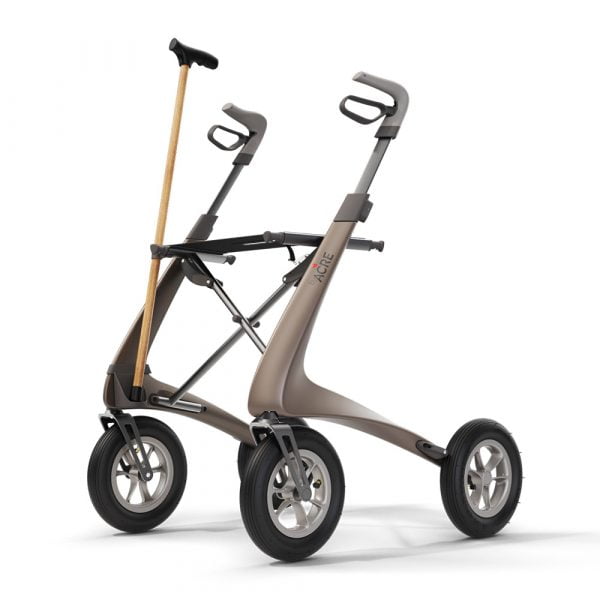 Stokhouder voor de Carbon Rollator Overland, Zijkant foto van Thuiszorgwinkel.nl