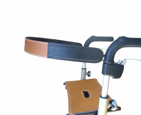 rugband voor rollator Let's go out in de kleur bruin