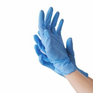 Onderzoekshandschoen Nitril in kleur blauw in diverse maten