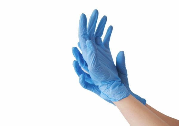 Onderzoekshandschoen Nitril in kleur blauw in diverse maten