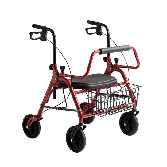 Rollator XXL King Rehab voor een gebruikersgewicht tot 325 kg met mandje.