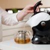 Waterkoker Uccello voor veilig en zonder kracht heet water in te schenken te bedienen met 1 vinger