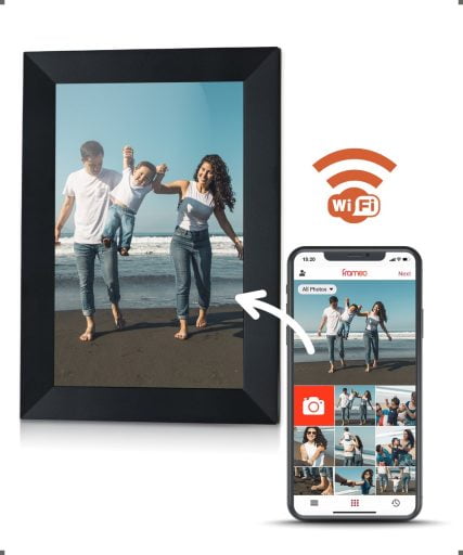 Digitaal fotolijst van het merk Puro & Co verkrijgbaar in 3 maten en diverse kleuren.