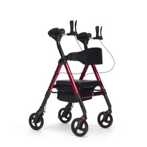 Goliat Atro rollator met armschalen voor gewicht tot 200 kg in de kleur rood