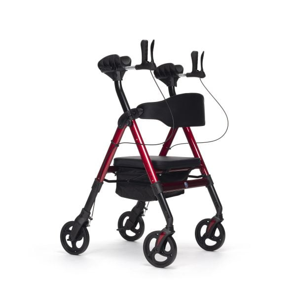Goliat Atro rollator met armschalen voor gewicht tot 200 kg in de kleur rood