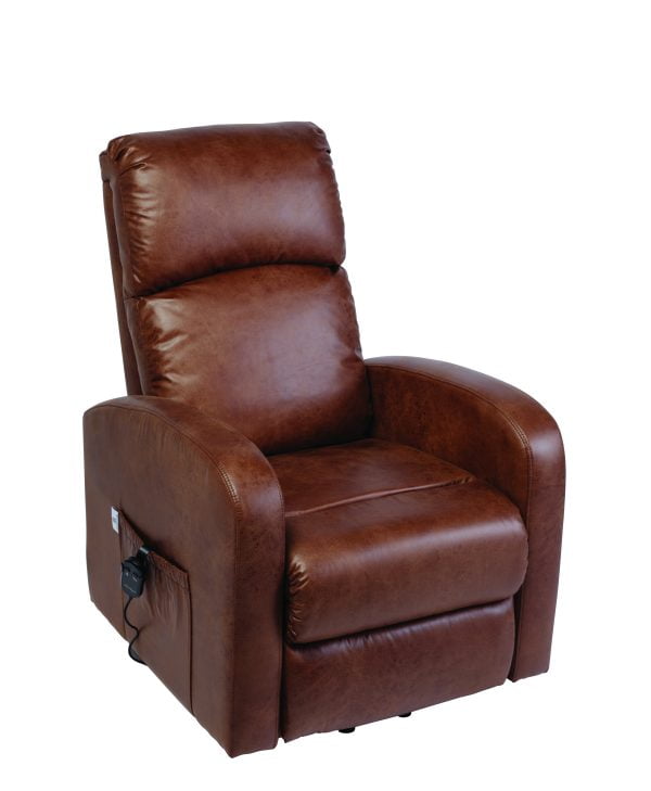 Lazy-up sta-opstoel met 1 motor is een heerlijke relaxstoel in kleur bruin