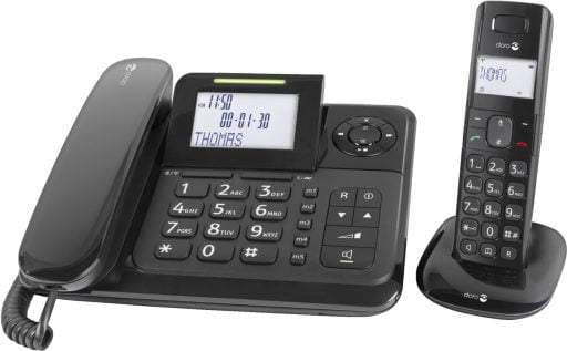 De gebruiksvriendelijke Doro Comfort 4005 is ideaal als u op zoek bent naar draadloze en vaste telefoons die goed samenwerken en mooi bij elkaar passen. Doordat het DECT-basisstation in de vaste telefoon zit ingebouwd, heeft uw draadloze handset een kleine oplaadbasis. Deze is uit te breiden tot maximaal 4 draadloze telefoons.