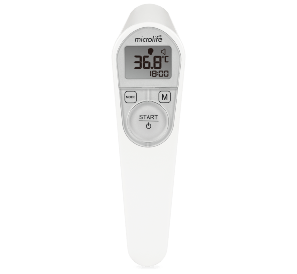 De Microlife NC 200 contactloze thermometer verricht automatisch een temperatuurmeting op een afstand van maximaal 5 cm.