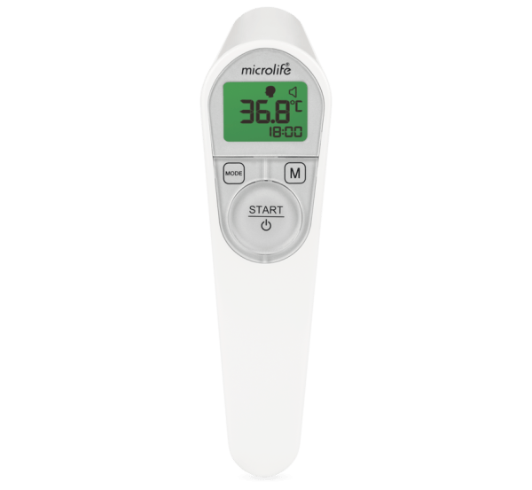 De Microlife NC 200 contactloze thermometer verricht automatisch een temperatuurmeting op een afstand van maximaal 5 cm. Met kleuraanduiding voor geen of wel koorts