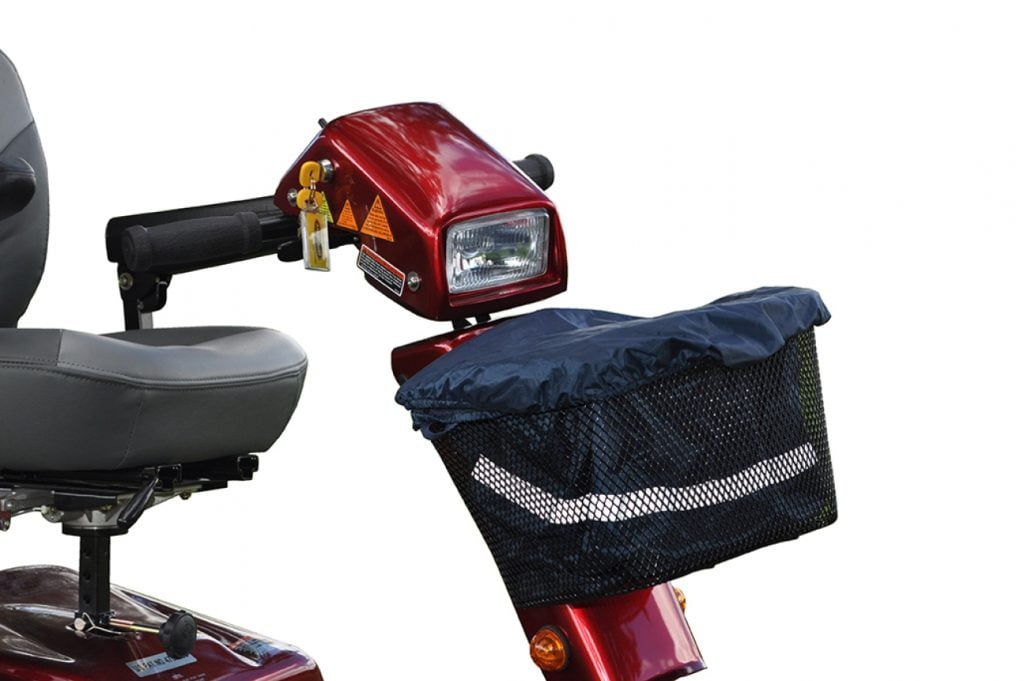 Scootmobieltas voor in de mand van scootmobiel in de kleur blauw, verkrijgbaar in 2 maten, met elatische band