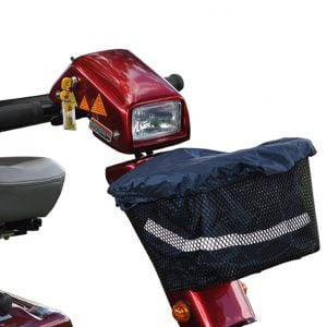 Scootmobieltas voor in de mand van scootmobiel in de kleur blauw, verkrijgbaar in 2 maten, met elatische band