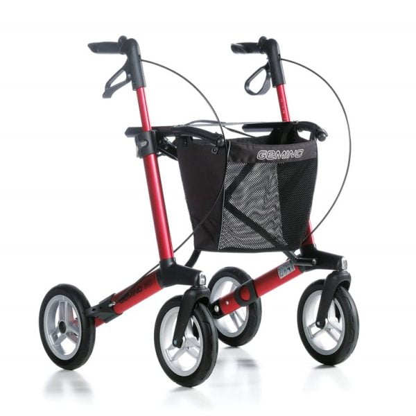 Gemino 30 rollator met comfort wielen in de kleur Rood