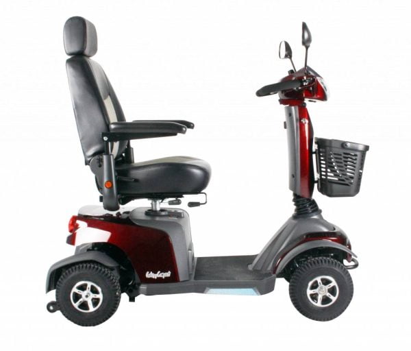 Scootmobiel Galaxy Compact II in de kleur rood zijzijde