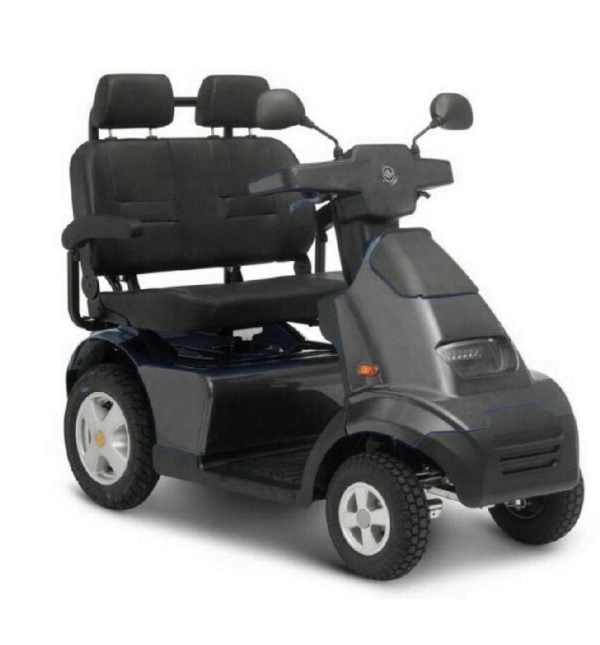Scootmobiel S4 van het merk Afikim in de kleur grijs met dubbele zitting
