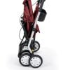 Boodschappenrollator in de kleur rood ingeklapt