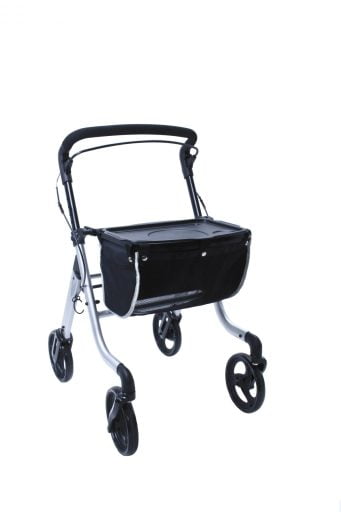Alino-hybride-binnen-rollator_thuiszorgwinkel.nl_zilvergrijs Alino allround rollator die zowel voor binnen als buiten is te gebruiken