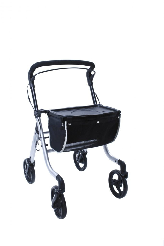 Alino allround rollator die zowel voor binnen als buiten is te gebruiken
