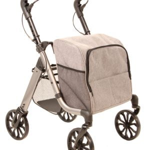 Rollator met koeltas en nettas waar u voor 10 kg in kunt vervoeren.