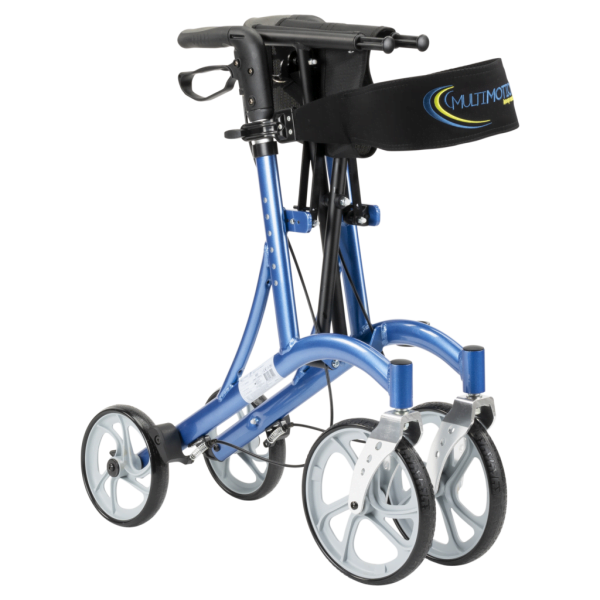 Rollator Cruiser van het merk Multi Motion in de kleur blauw ingeklapt