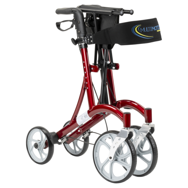 Rollator Cruiser van het merk Multi Motion in de kleur rood ingeklapt
