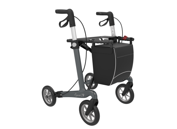 Superlichte rollator server CF carbon in de kleur antracietgrijs