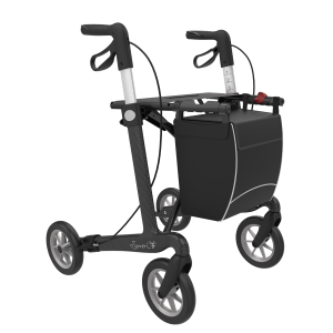 Superlichte rollator server CF carbon in de kleur Zwart